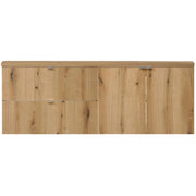 Set NEWPORT 2 Mobili Pensili Sottolavabo con Piano di Lavoro 160x60x40 cm Effetto Rovere [en.casa]