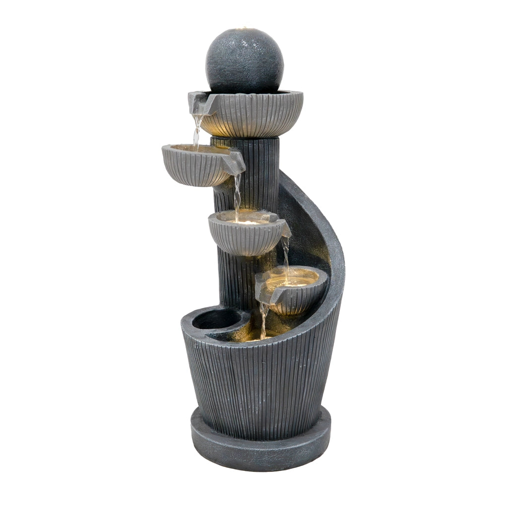 Fontana da Giardino Elettrica con LED e Cascata – Spiral Springs