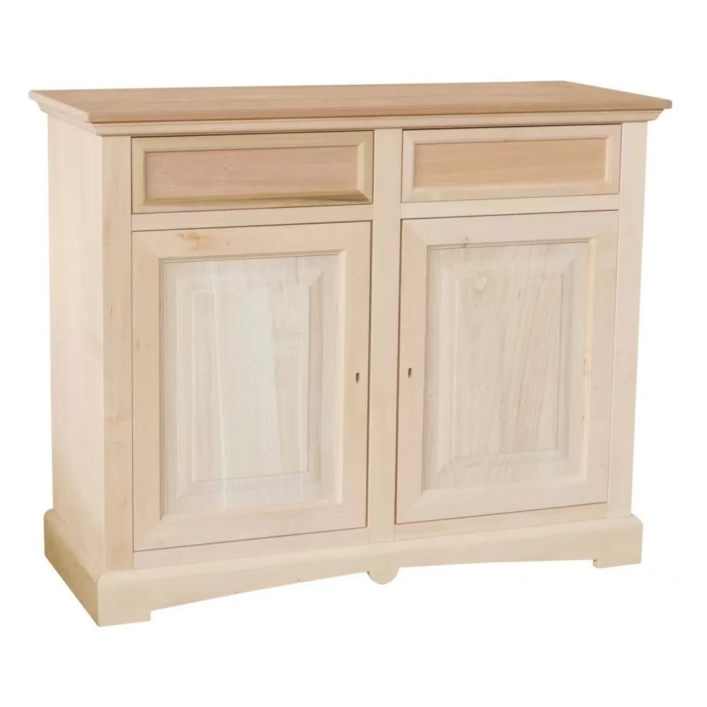 Credenza 2 porte 2 cassetti legno grezzo 117x46x96 - Mobili 2G