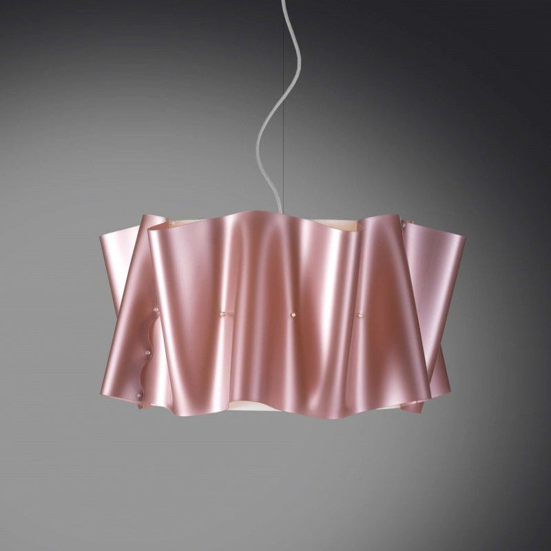 Lampadario a sospensione FOLIO paralume in Polilux Rosa diametro 60x h32 cm