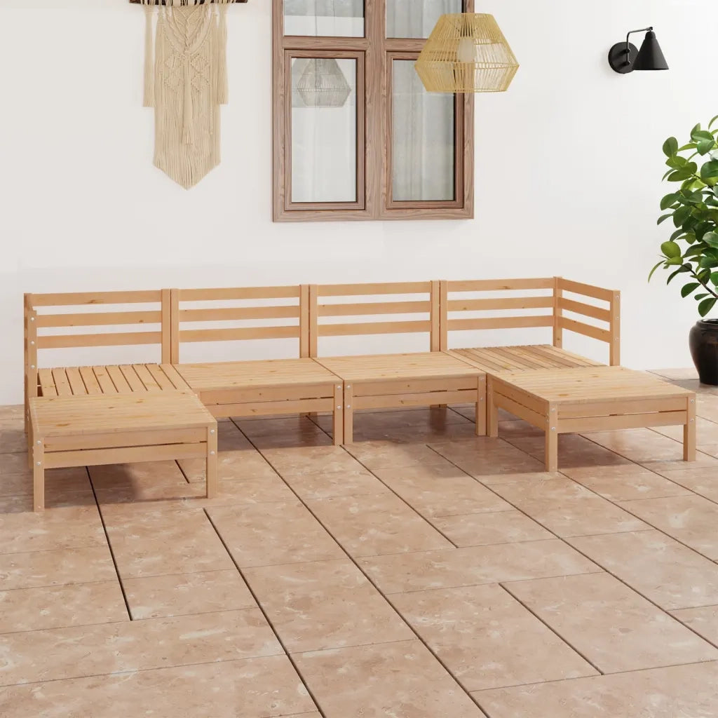 Set Divani da Giardino 6 pz in Legno Massello di Pino cod mxl 36784