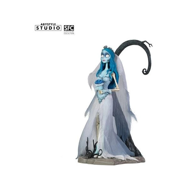 Abystyle abyfig114 corpse bride emily with blue bouquet and tree behin