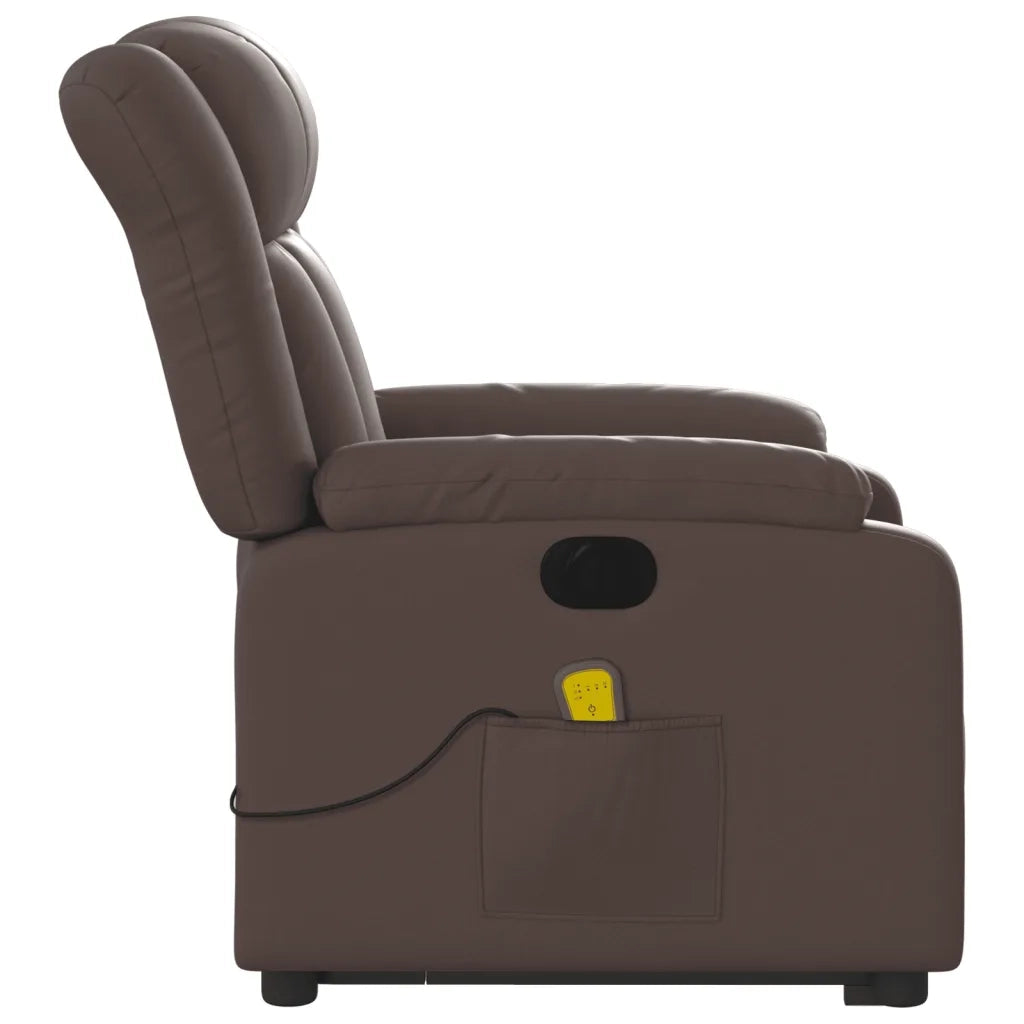 Poltrona Alzapersona Elettrica Reclinabile Marrone Similpelle 3205287