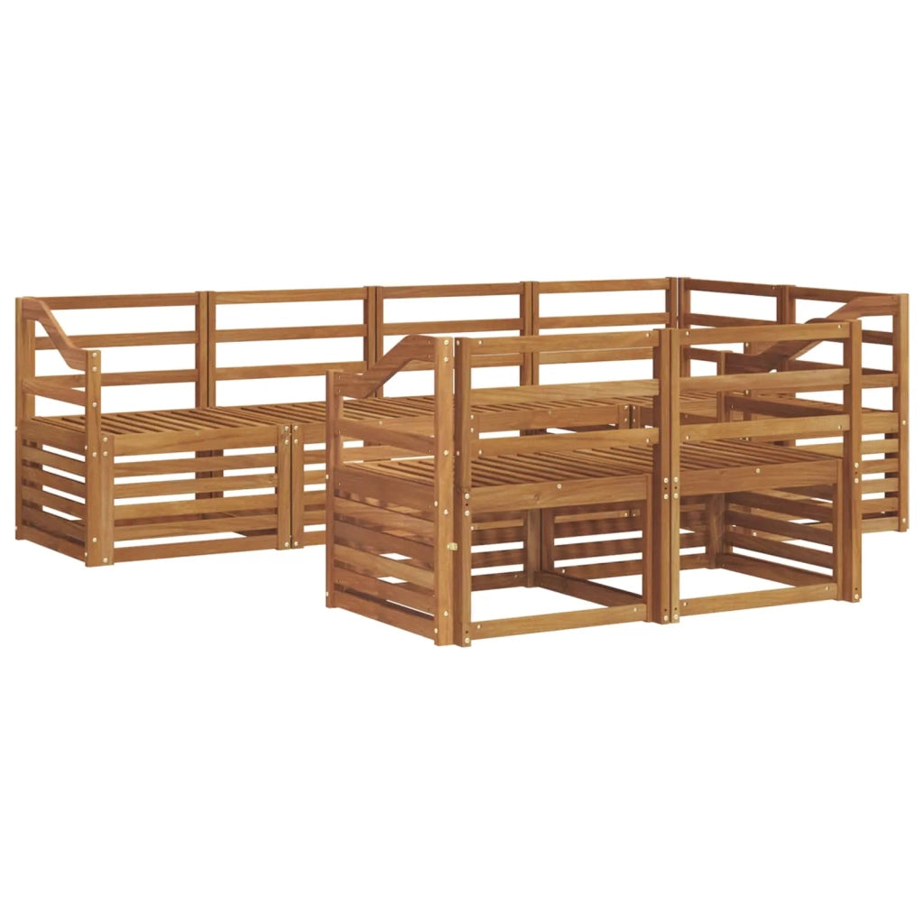 Set divani 7 pcs Naturale Legno di Acacia Massello 3374984