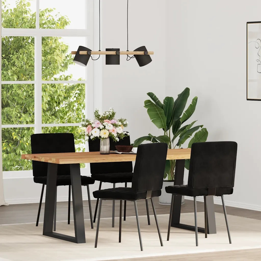 Sedie da Pranzo 4 pz Nere in Velluto 3315209