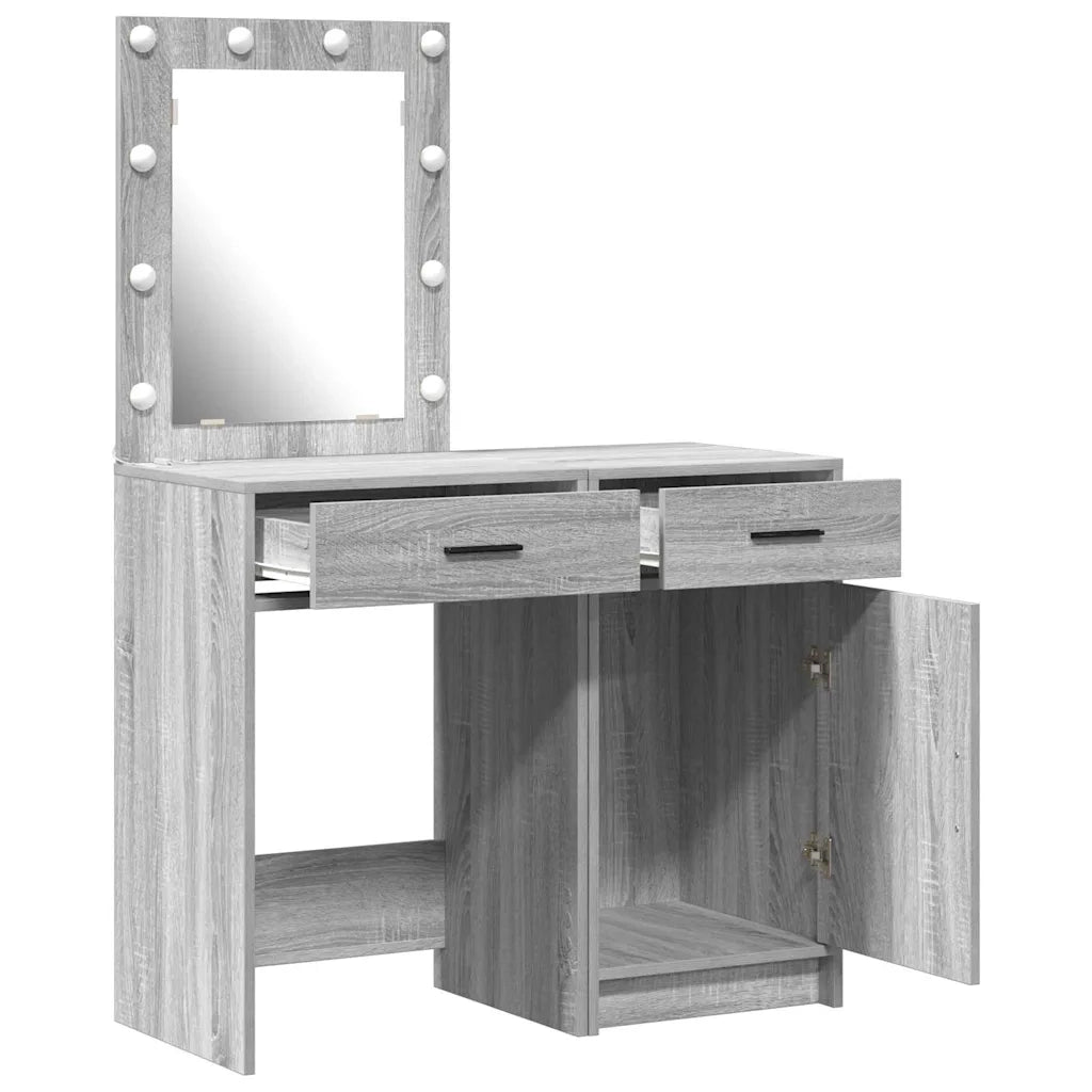Toeletta | Tavolo da Trucco con cassetto 2 pz Grigio 50 x 41 x 135 cm