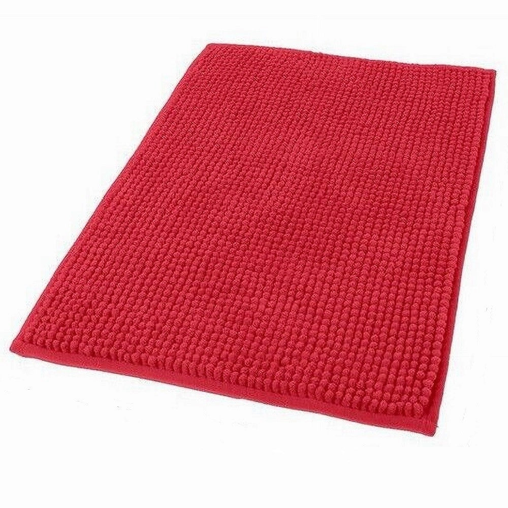 Trade Shop - Tappeto Tappetino Antiscivolo Per Bagno Arredo 45 X 75 Cm Rosso In Tessuto 69908 -