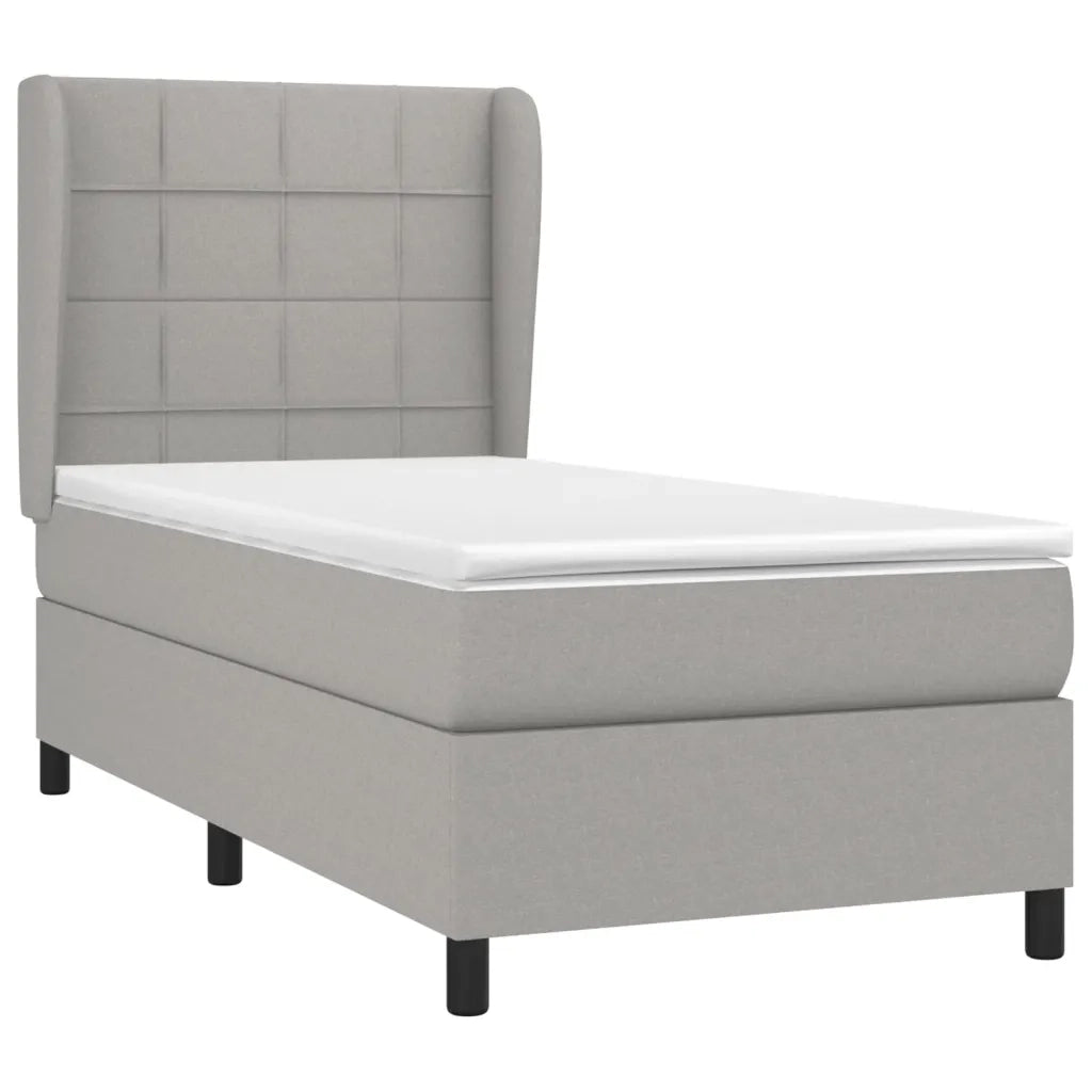 Giroletto a Molle con Materasso Grigio Chiaro100x200 cm Tessutocod mxl 122075