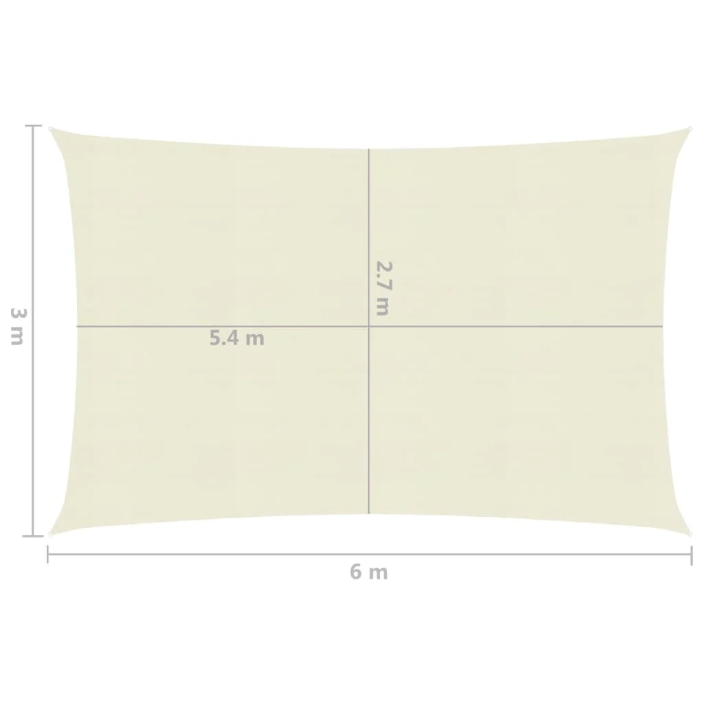 Vela ombreggiante/ombrellone 160 g/m² 3 x 6 m HDPE crema 02_0009088