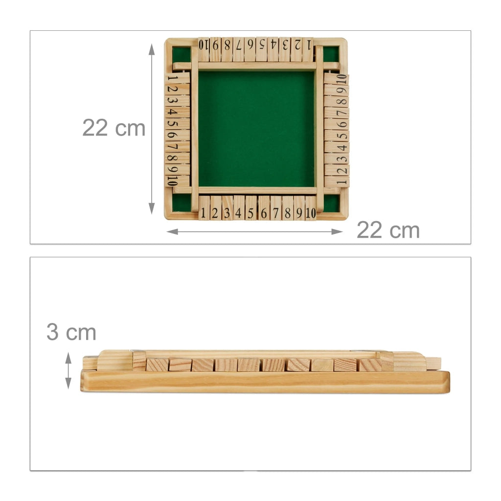 Gioco da tavolo in legno per 2 a 4 giocatori 30 x 20 x 5 cm superficie di gioco verde finitura in velluto 13_0003942