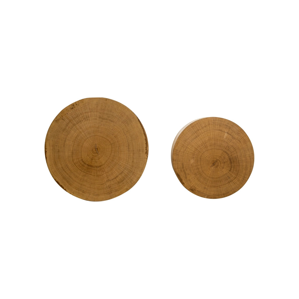 TAVOLO SET DA 2 PEZZI Ø 48/38 CM LEGNO NATURALE