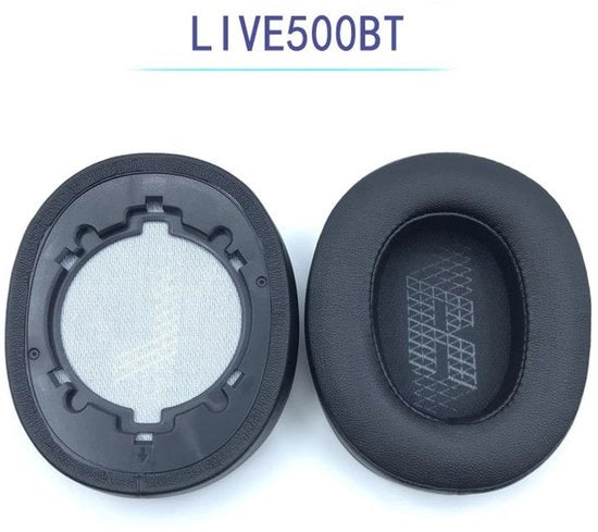 Orecchini sostitutivi per cuffie - 2 pezzi - compatibili con JBL Live 500BT - orecchini per cuffie - pad per cuffie - schiuma morbida - biancherina per cuffie - nero