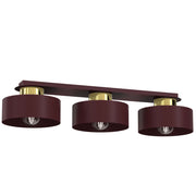 Lampada da soffitto a barra Marti 3xE27 bordeaux oro
