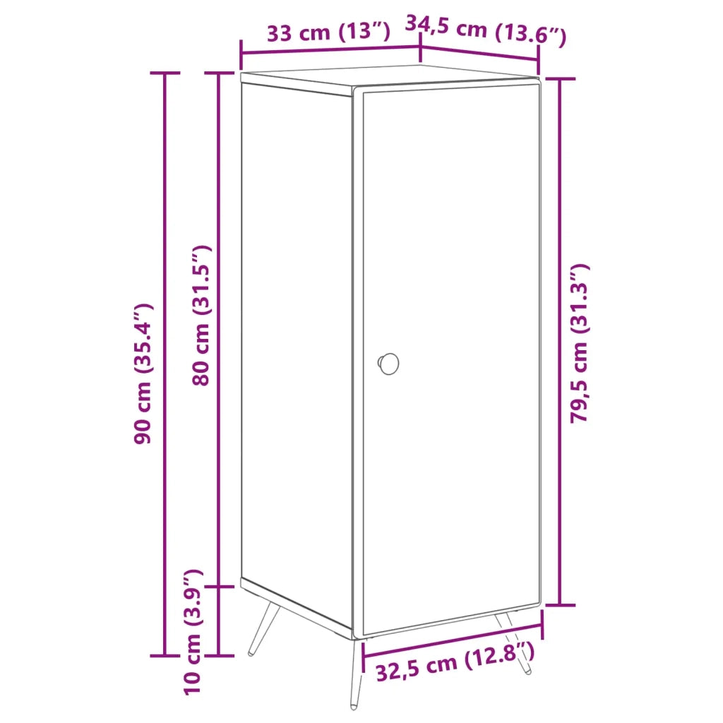 Credenza Grigio Cemento 33 x 34,5 x 90 cm Legno ingegnerizzato 895518