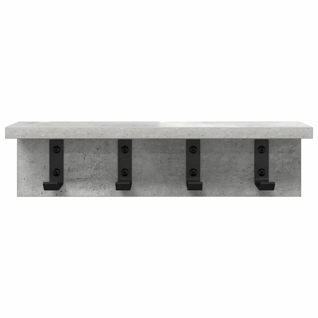 vidaXL Appendiabiti a muro Grigio cemento 40 x 10.5 x 10.5 cm
