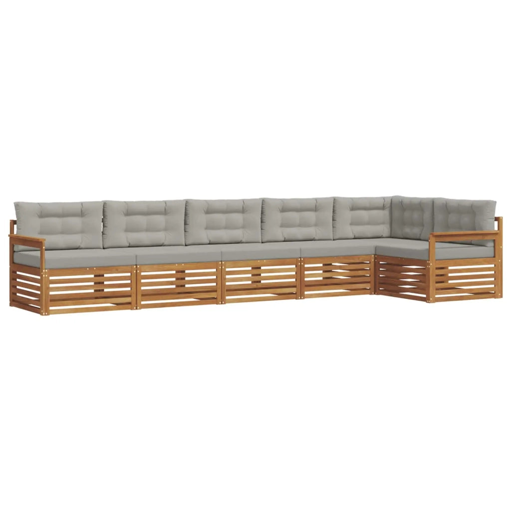 Set di divani da esterno 6 pcs Grigio Naturale e Chiaro 3373526