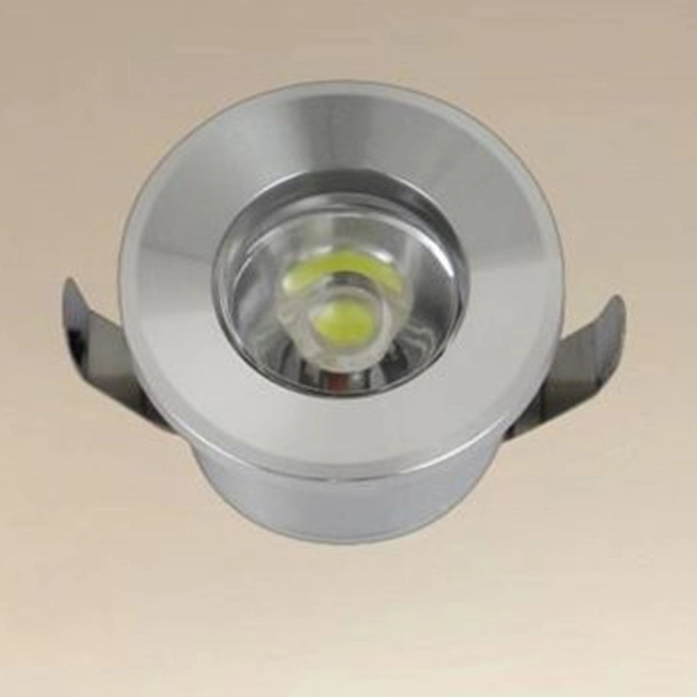 Trade Shop - Faretto 1w Led Incasso A Soffitto Ip20 Argento Mini Spot Segnapassi Luce Naturale 00250         