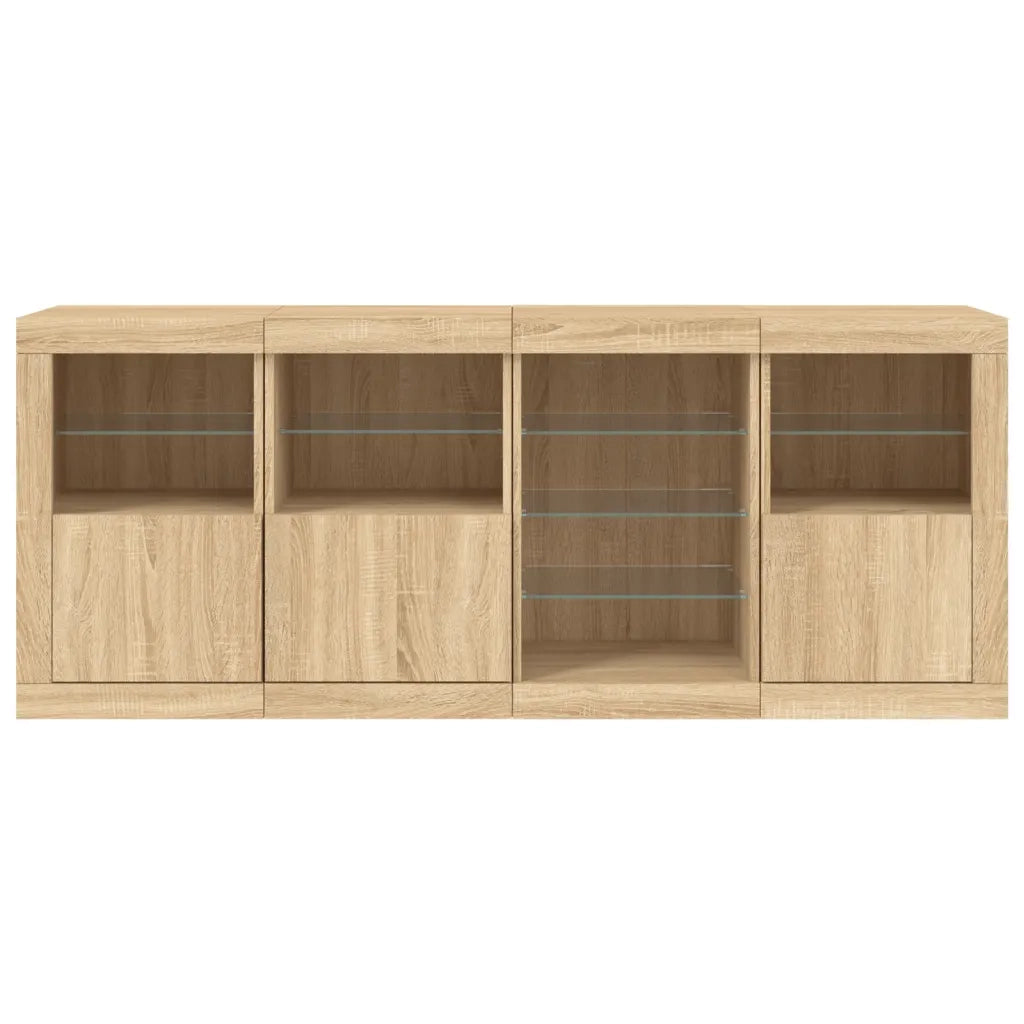 Credenza con Luci LED Rovere Sonoma 164x37x67 cm 3209053
