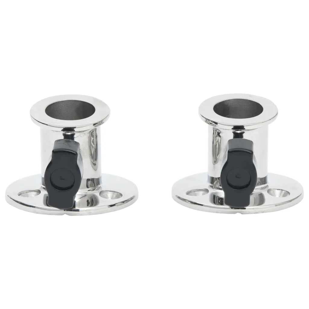 Basi Rotonde Bimini per Tubo 26 mm 2 pz in Acciaio Inossidabile 94868