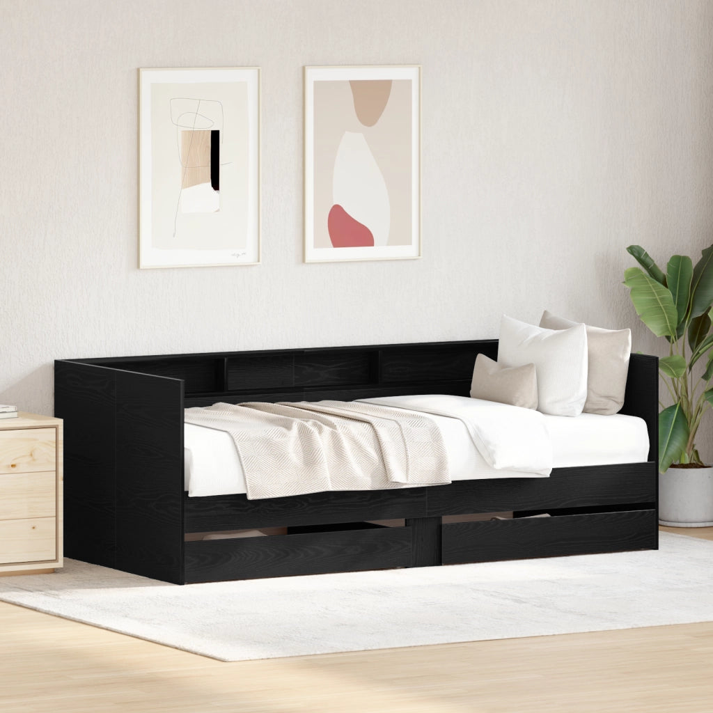 Daybed con cassetti in quercia nera Quercia nera Legno ingegnerizzato