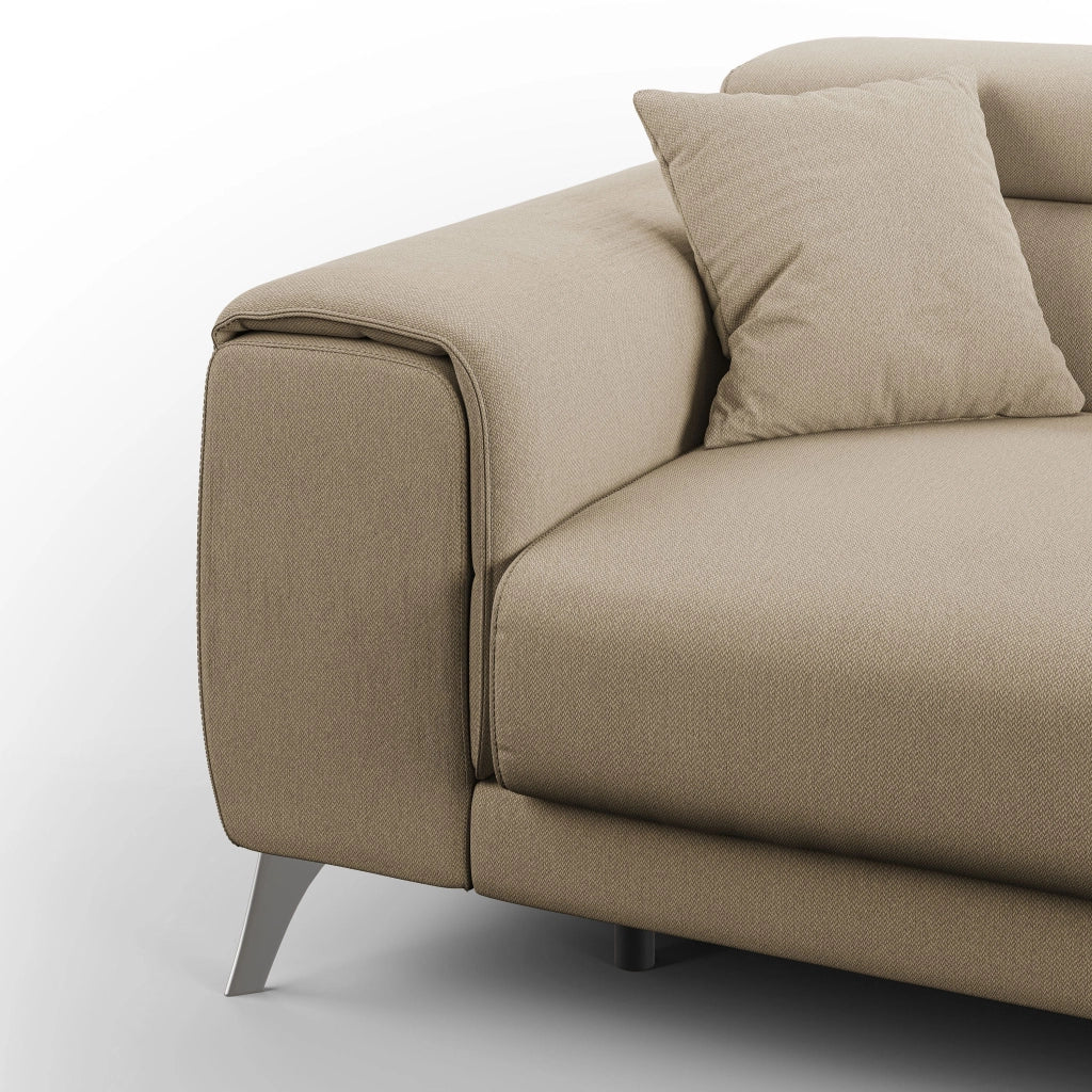 Fusion Divano con sedute allungabili in tessuto smacchiabile T05 215 cm beige