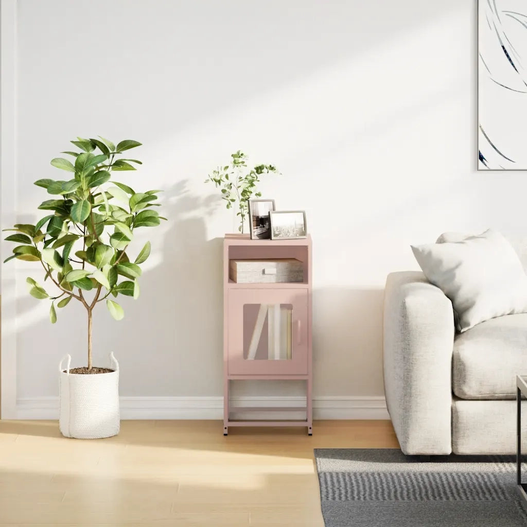 Comodino Rosa 36x39x78 cm in Acciaio Laminato a Freddo 853411