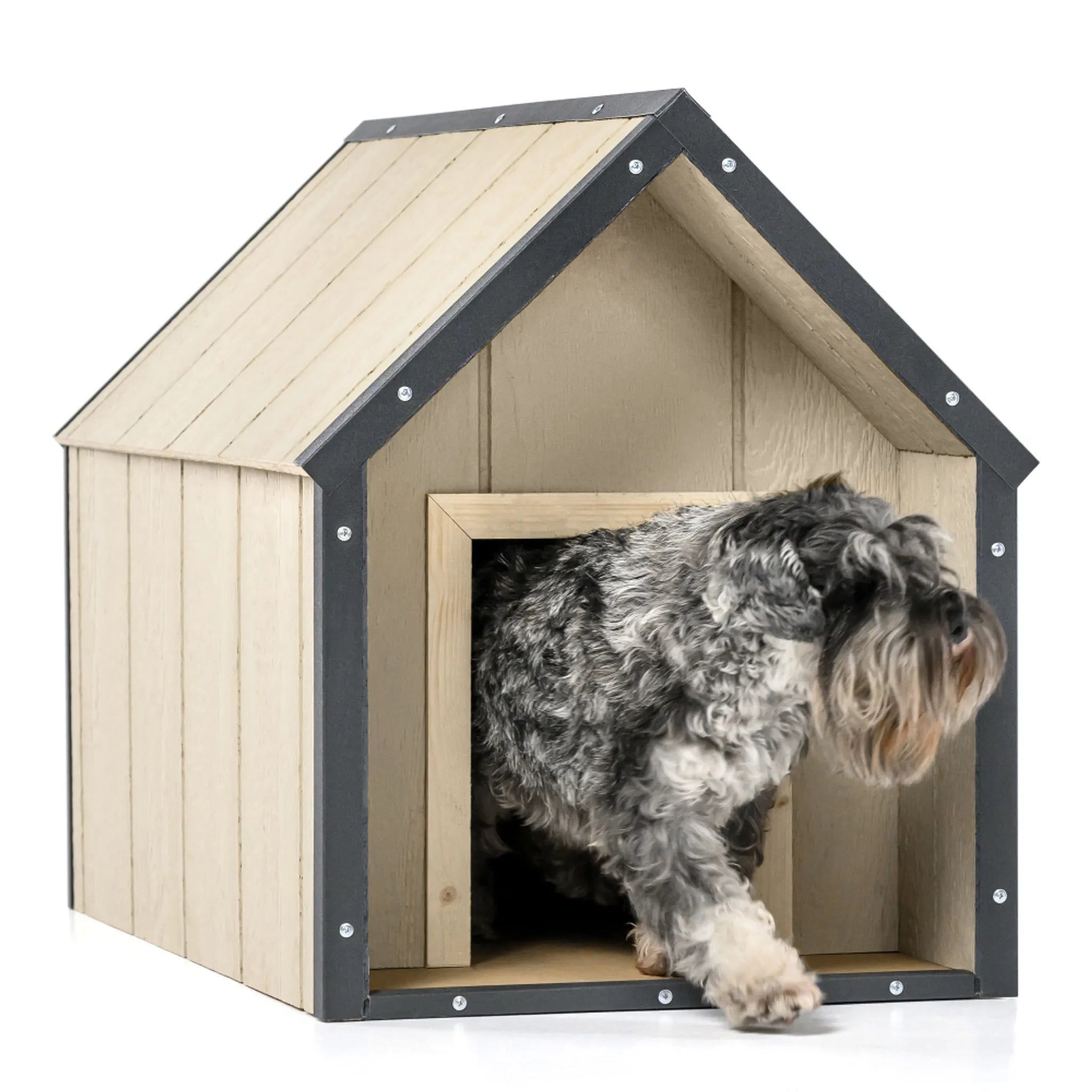 Cuccia per cani in legno LP SmartSide - 57 x 95 x H68 cm, Taglia M - TIMBELA M971-1