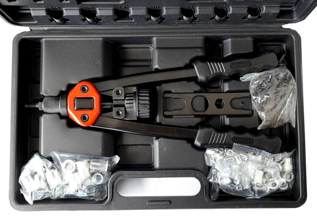 KIt 122 PZ RIVETTATRICE PER INSERTI RIVETTI FILETTATI M3 M4 M5 M6 M8 M10 M12
