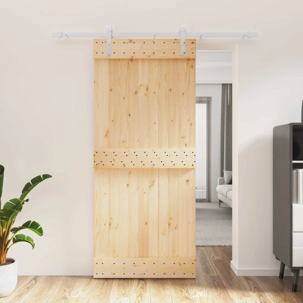 Porta scorrevole Naturale e Bianco 90 x 210 cm 3444936