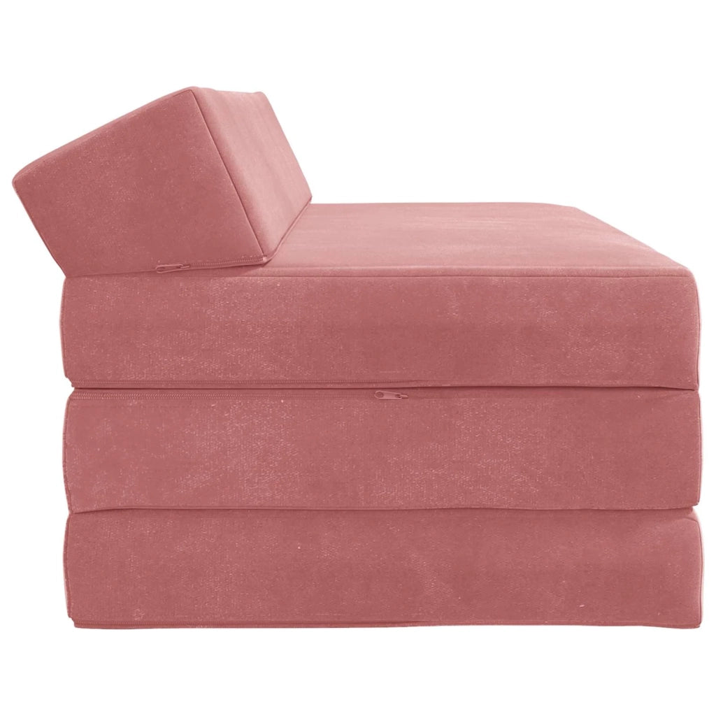 Divano Letto Pieghevole Rosa 120 x 60 x 49 cm Tessuto 900044