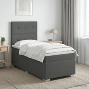 Letto box spring con materasso Grigio Scuro 100 x 200 cm 3453340