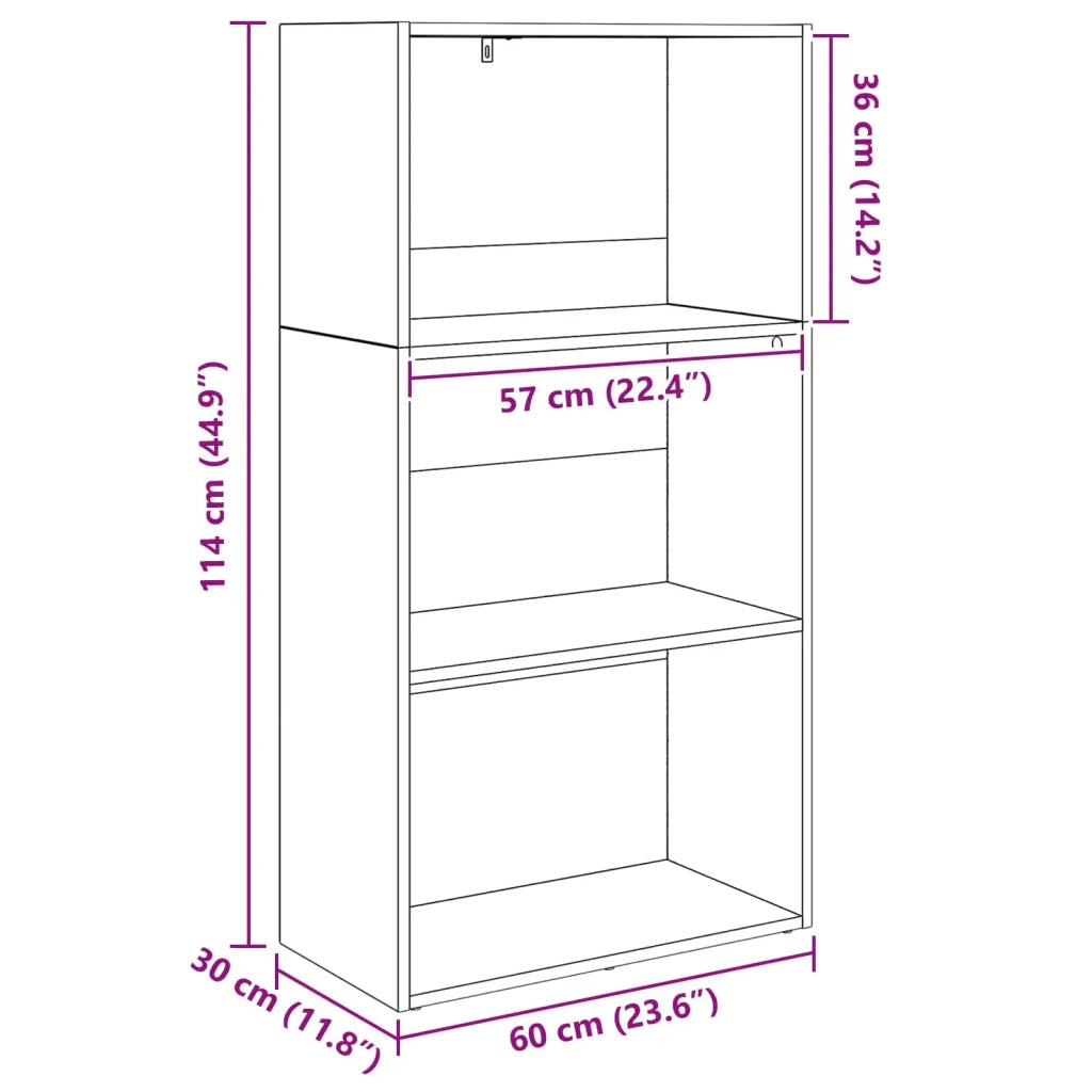 Libreria Rovere Nero 60 x 30 x 114 cm Legno multistrato
