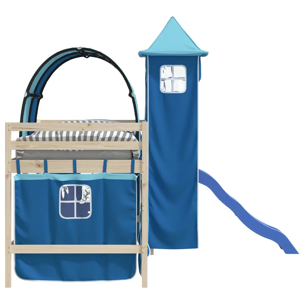 Tende per Letto a Soppalco con Tunnel e Torre Blu CFW4071040