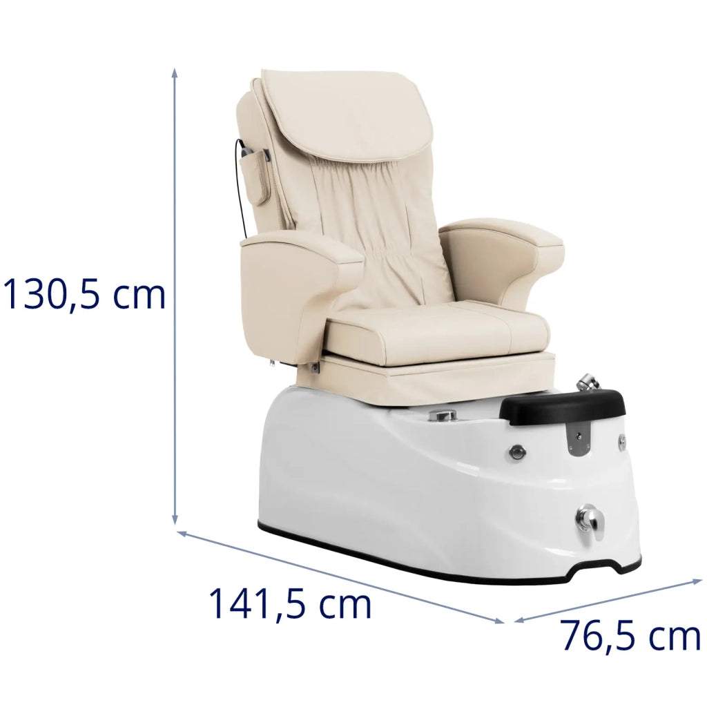 Poltrona pedicure elettrica con pediluvio illuminato e funzione massaggio 105 watt 150 kg bianco crema 14_0009023