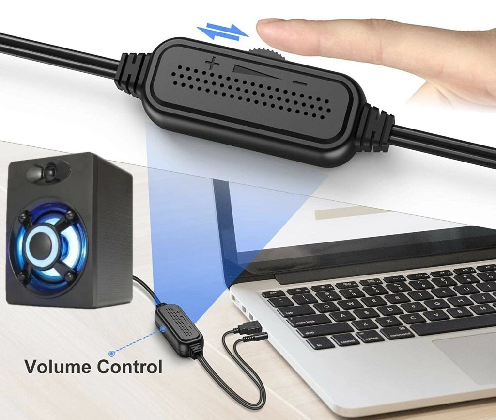Casse audio 2.0 aux USB altoparlanti luce RGB per PC notebook 3W x 2 AB-Q337