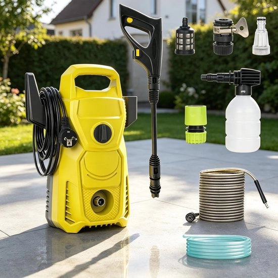 Pulitore ad alta pressione 1500W, 135 Bar, 560L/u, 10M Slang, 3-in-1 Ve