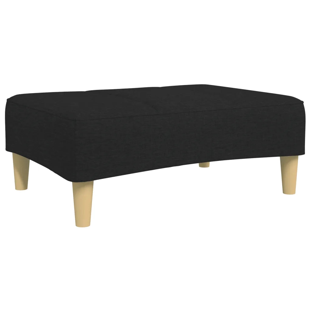 Poggiapiedi Nero 77x55x31 cm in Tessuto