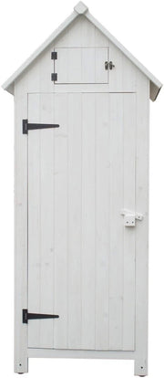 Armadio FORESTA casetta da giardino in legno di abete colore bianco 0,77x0,55x1,79H con 3 ripiani