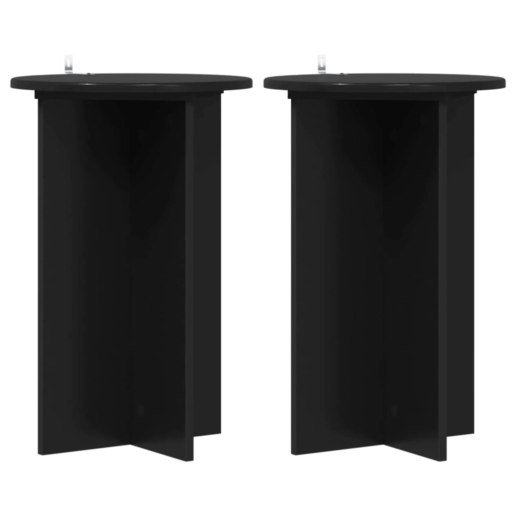 Supporto per piante 2 pcs Nero Ø40 x 60 cm Legno ingegnerizzato