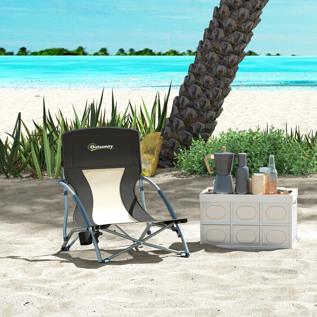 Sedia pieghevole da esterno con trasportino ¨C zephmum ¨C nero 58x55x62 cm