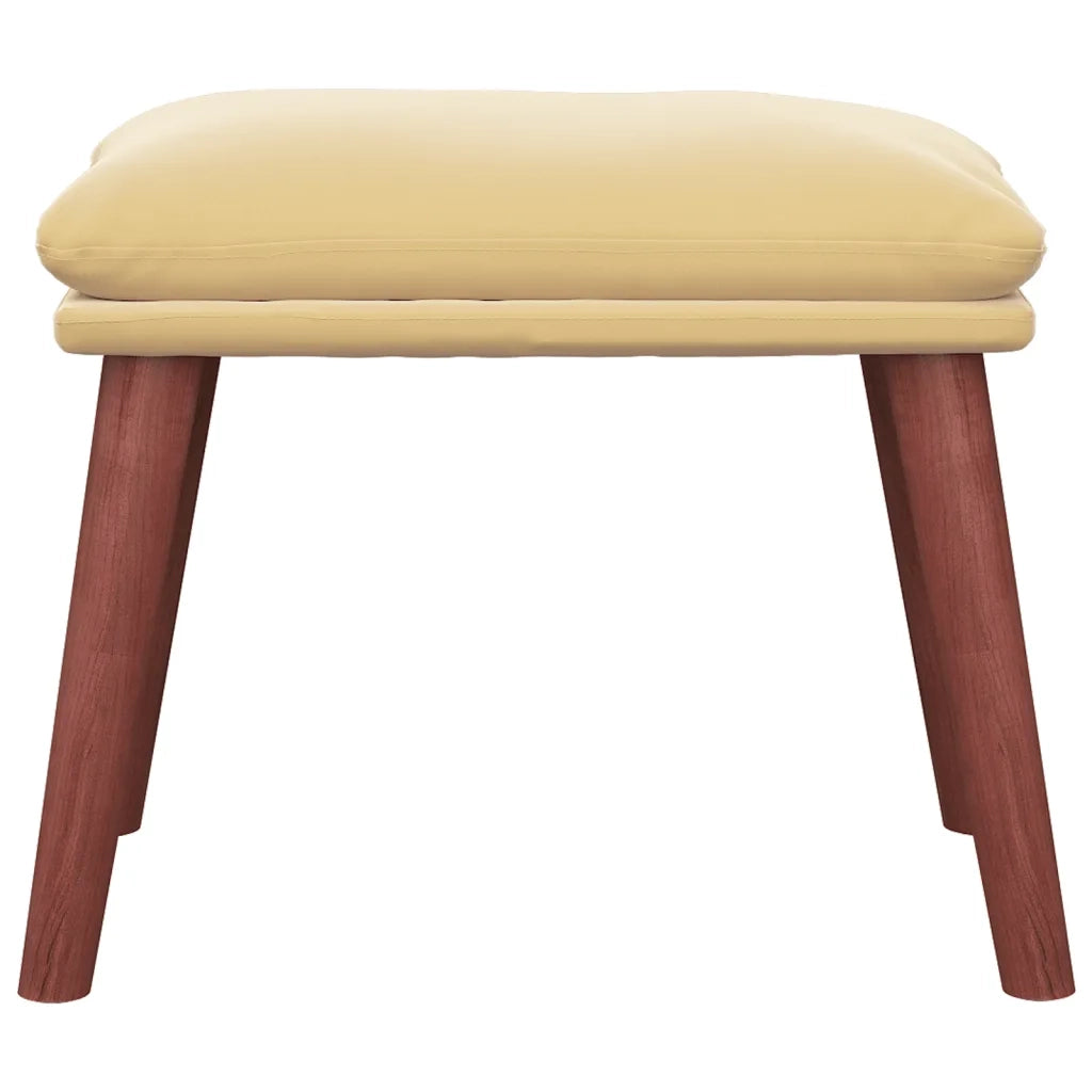 Poggiapiedi Bianco Crema 45x29,5x39 cm in Velluto cod mxl 66262