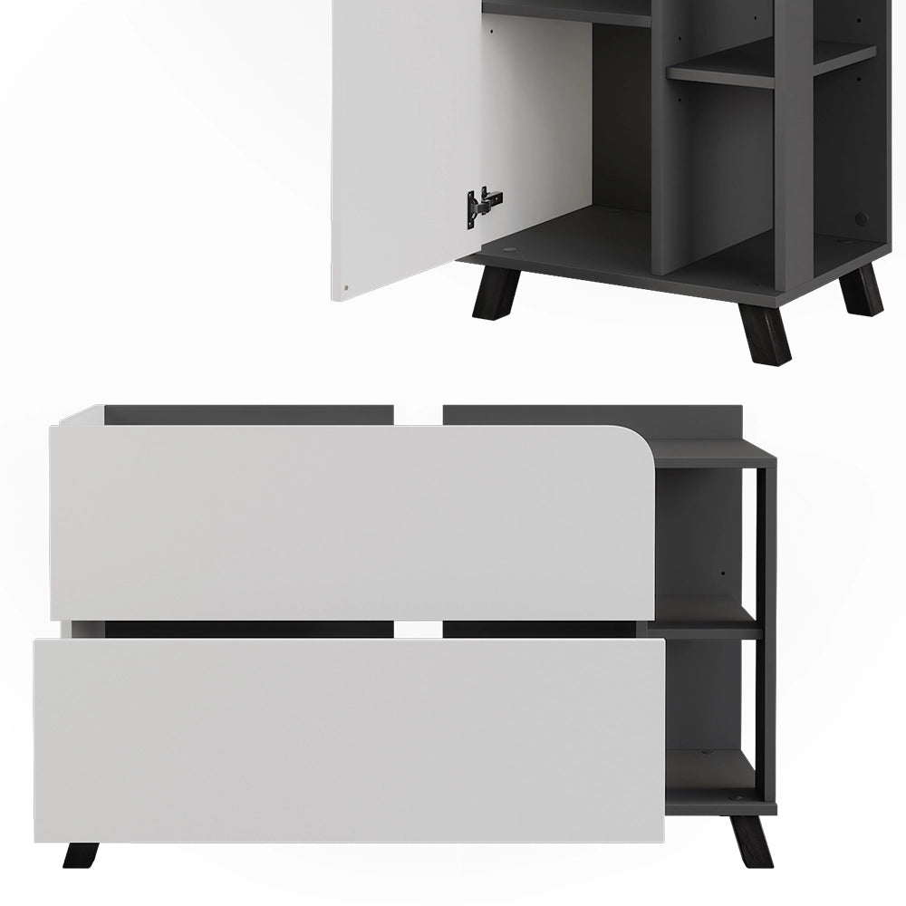 Vicco Set di mobili da bagno Antracite/bianco 3 parti