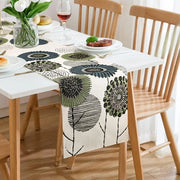 Tavolo da Pranzo Moderno Tavolo da Pranzo Verde Decorazione da Tavola Grigio Tavolo da Pranzo Beige Tavolo da Pranzo Bianco Tavolo da Pranzo in Lino Tavolo da Pranzo con Disegno a Lente Abstract Tavolo da Pranzo in Lino per Tavolo da Pranzo 33 x 183 cm