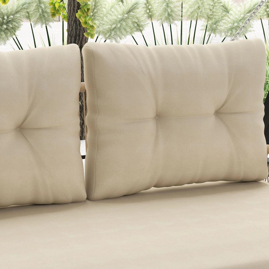 Altalena da giardino in rattan 2 posti con cuscini ¨C zephmum ¨C Beige 115x66x44 cm