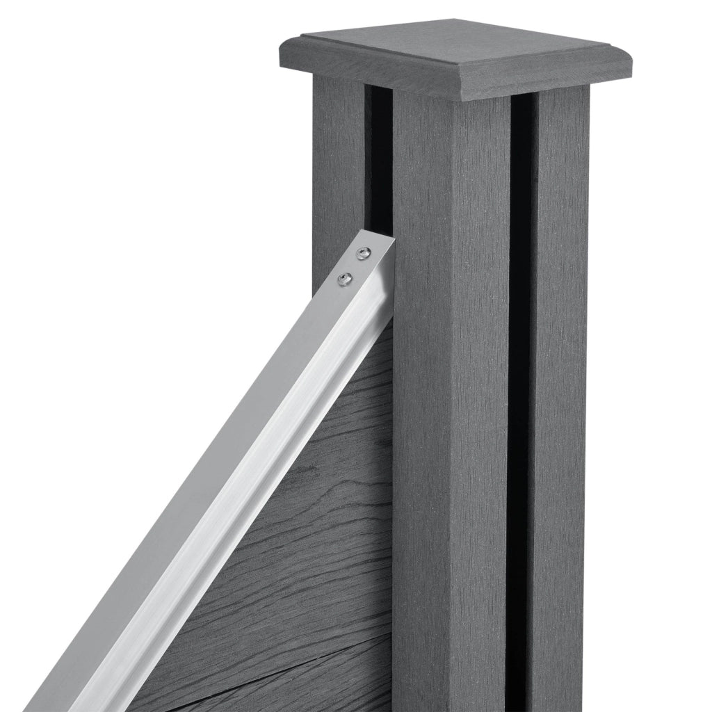 Recinzione da giardino frangivista frangivento legno composito (WPC) grigio 180 x 96 cm 03_0001475