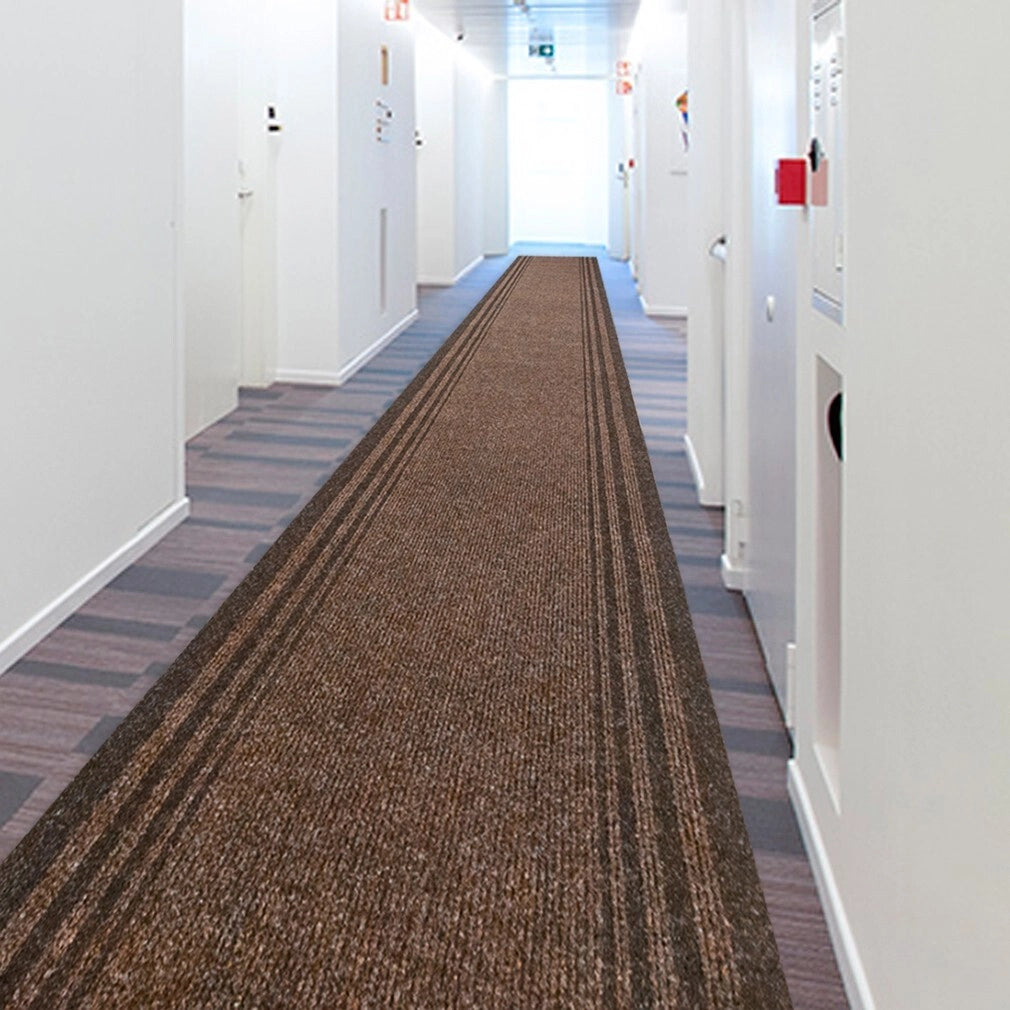 Tappeto Passatoia Antiscivolo 67x180 cm Interno Esterno Corridoio Scala Assorbente Marrone