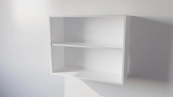 Pensile Cucina  in Legno Nobilitato Bianco Mobile Alto con 2 Ante, Pensile Componibile Moderno Made in Italy (H80XL72XP32cm)