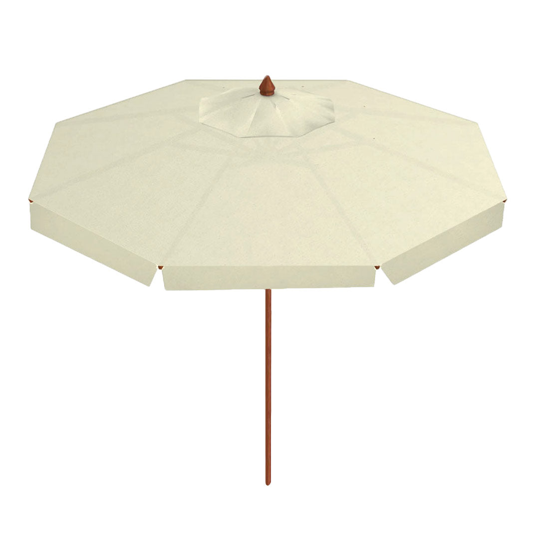 Ombrellone da Giardino Rotondo Ø3m Palo in Legno Ecrù