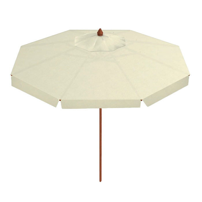 Ombrellone da Giardino Rotondo Ø3m Palo in Legno Ecrù