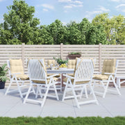 Cuscini per Sedia Schienale Basso 6 pz Beige in Tessuto Oxford